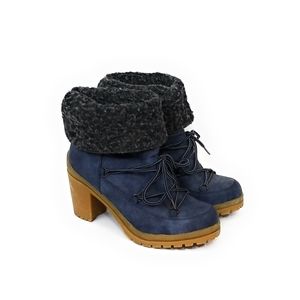 ROUGE Womens Chunky Heeled Boots Rubber Sole 8.5